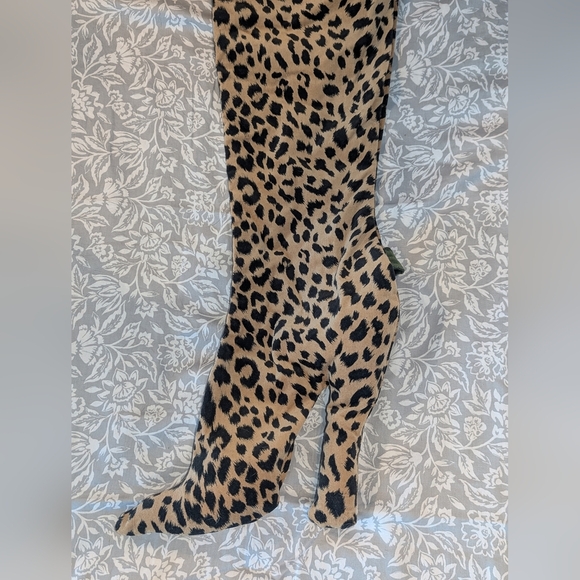 Oi San Francisco VINTAGE Velvet Christmas Stocking LEOPARD High Heel Rose Diva - Picture 6 of 12